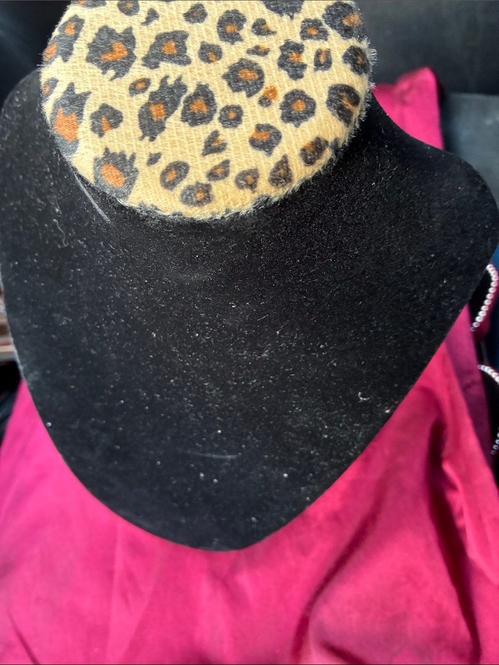 Leopard Print Necklace Display Bust Stand